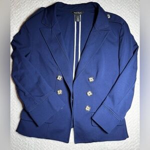 White House Black Market Navy Nautical Blazer Size 12 EUC